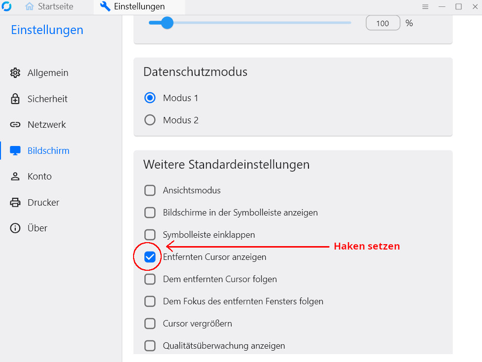 RustDesk Mauszeiger